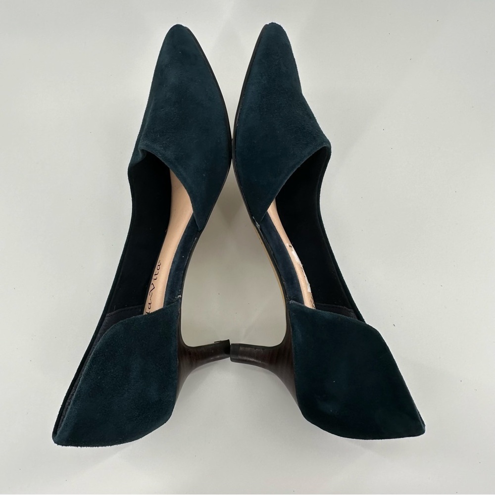 Bella Vita womens heels size 6 N blue suede pointy toe kitten heel dorsay - Picture 6 of 12